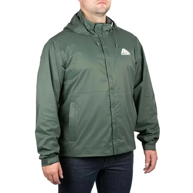 Rainier Waterproof Breathable Essential Rain Jacket in Hunter - 2XL