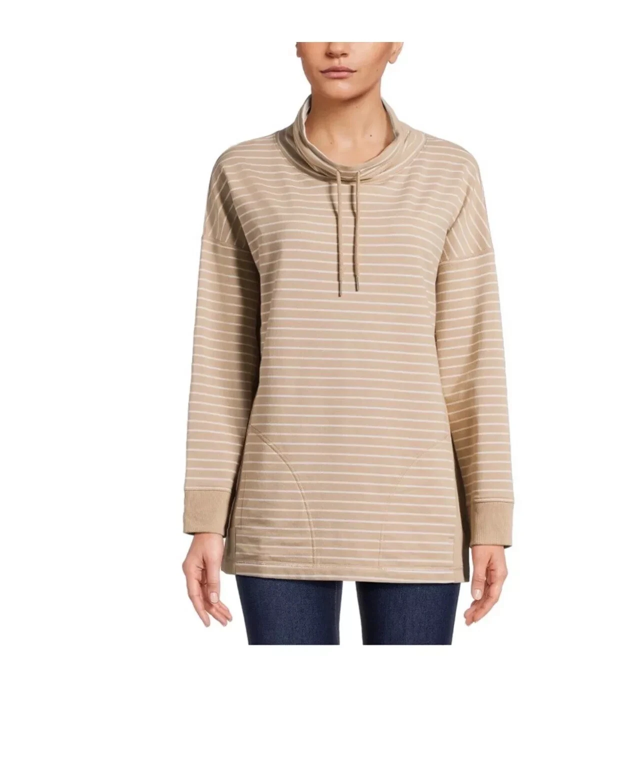 Time and Tru Women’s Cowl Neck Tunic Sweatshirt