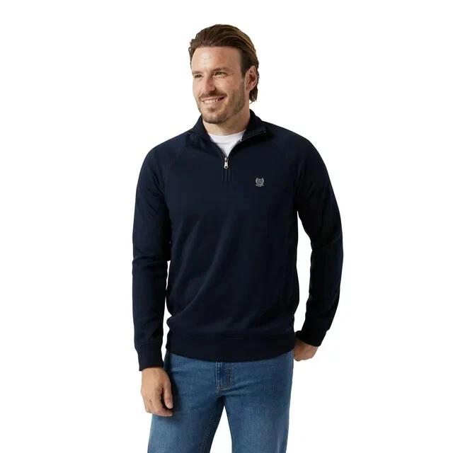 Chaps Men's & Big Men's Quarter Zip Mock Neck Extra Soft Sweater