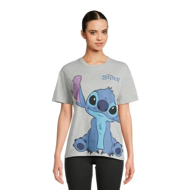 Disney Juniors’ Stitch Boyfriend Graphic Tee with Short Sleeves